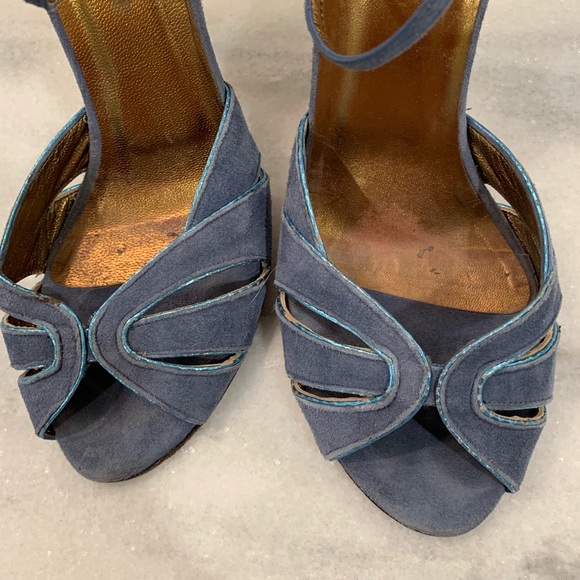 Sz 10 Charles David blue Suede Heels - Picture 6 of 7